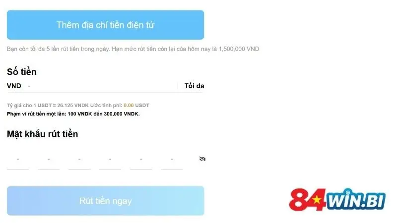 Chi tiết các bước rút tiền 84Win cho tân thủ